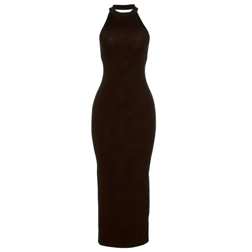 Sexy Sleeveless Backless Bodycon Maxi Dress L Gothic Witchy Cocktail Party Y2K - Picture 5 of 10